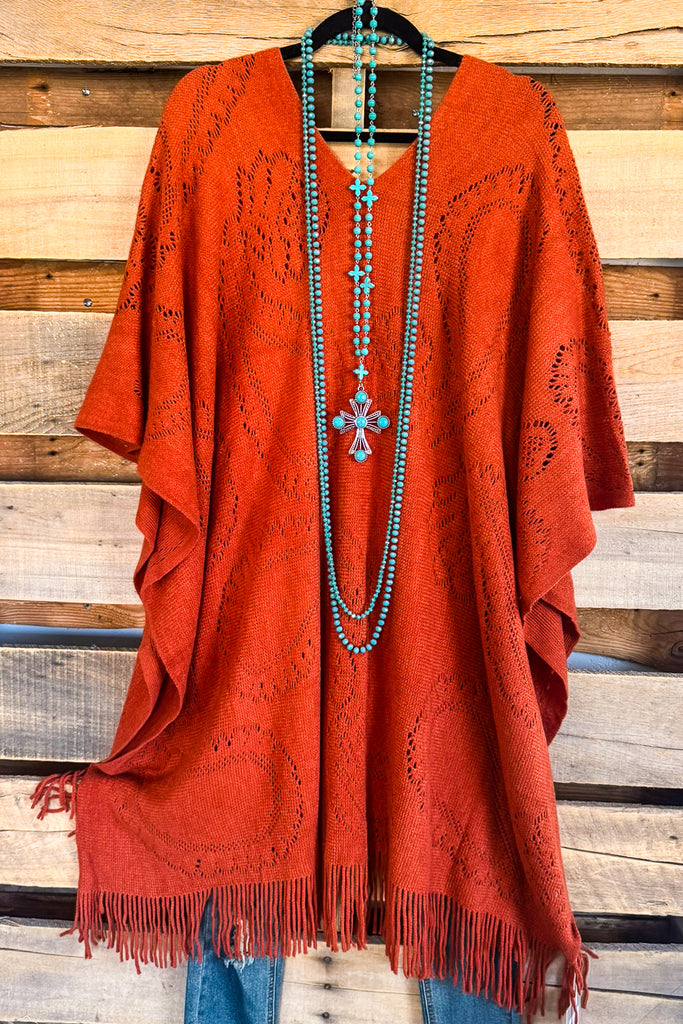 As Of Lately Poncho/Tunic - Rust