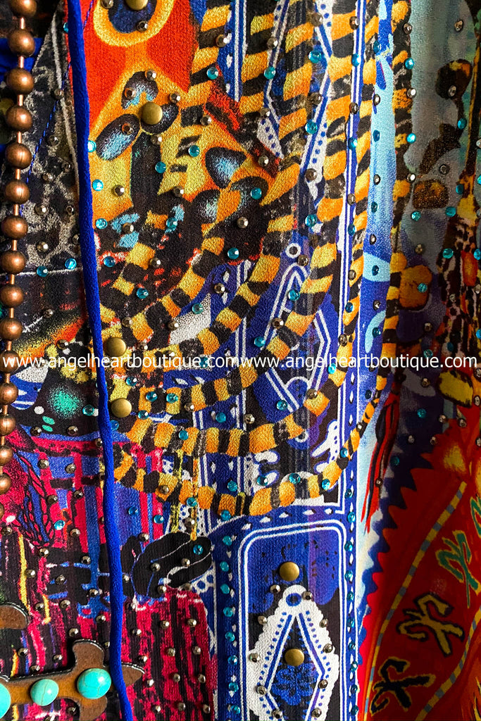 AHB EXCLUSIVE: Flower Child Oversized Sheer Tunic/Kaftan - Red Mix