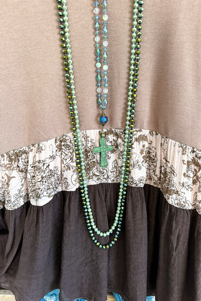 All In Love Tunic - Taupe/Pink.