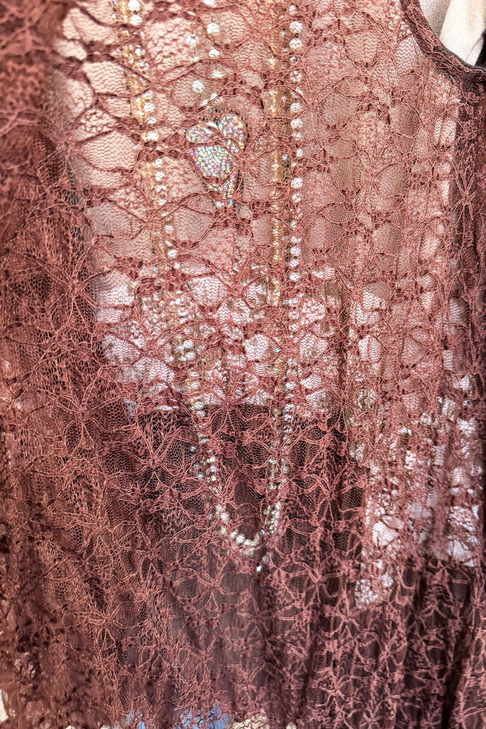 Run To Me Lace Vest - Brown .