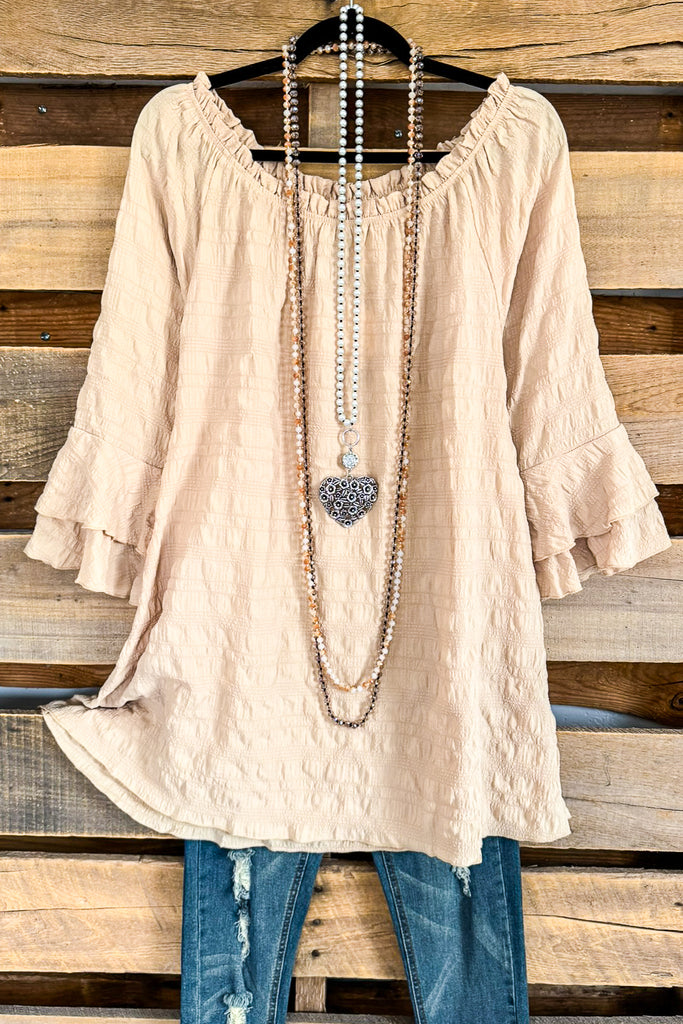 Taking Your Time Oversized Tunic - Beige