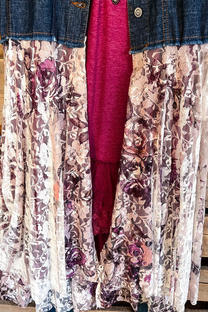 AHB EXCLUSIVE: All The While Vest - Denim/Rose - 100% COTTON