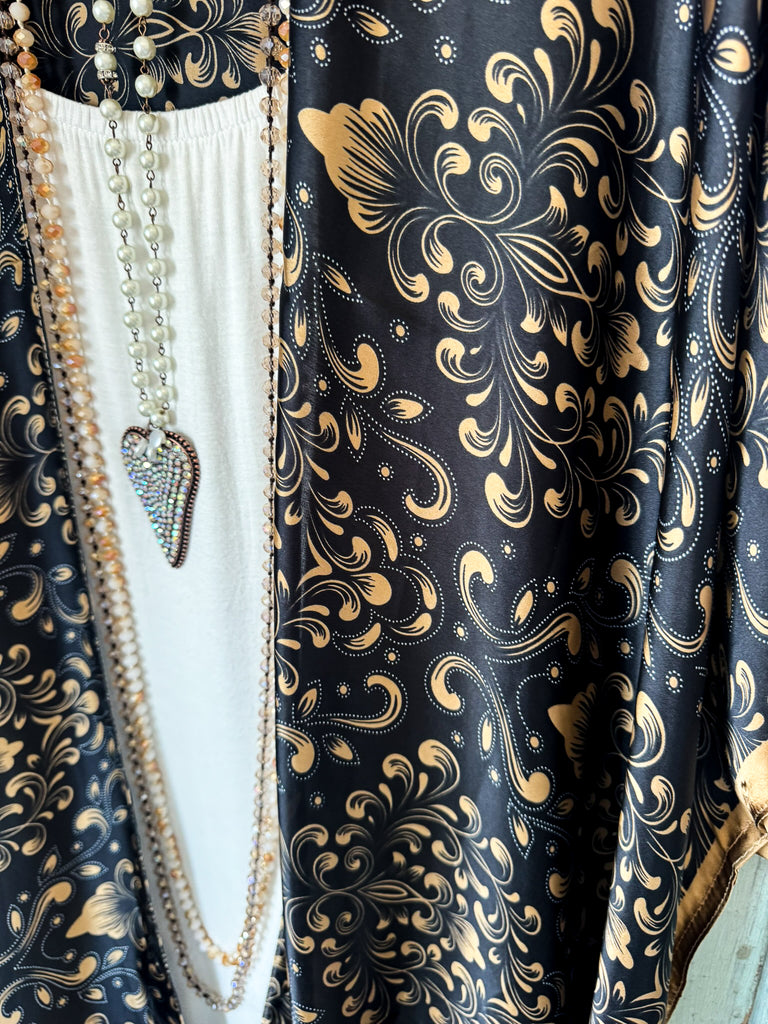 High Point Paisley Kimono - Black