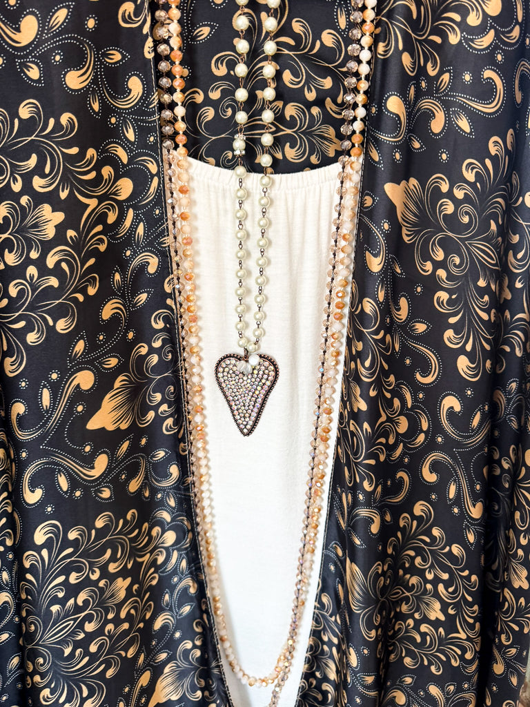 High Point Paisley Kimono - Black
