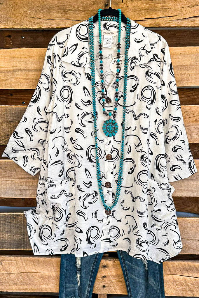 Let's Chat Tunic - White