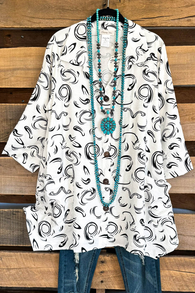 Let's Chat Tunic - White