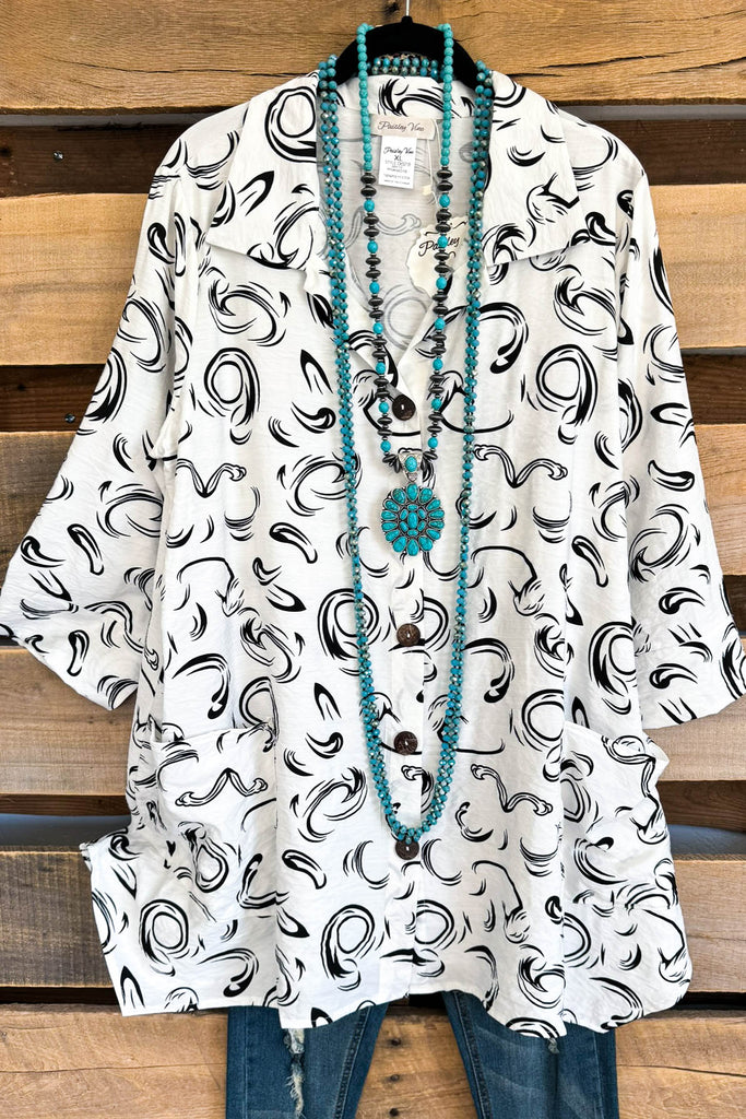 Let's Chat Tunic - White