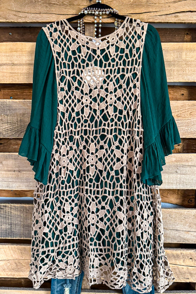 Floral Enough Crochet Vest - Mocha - 100% COTTON