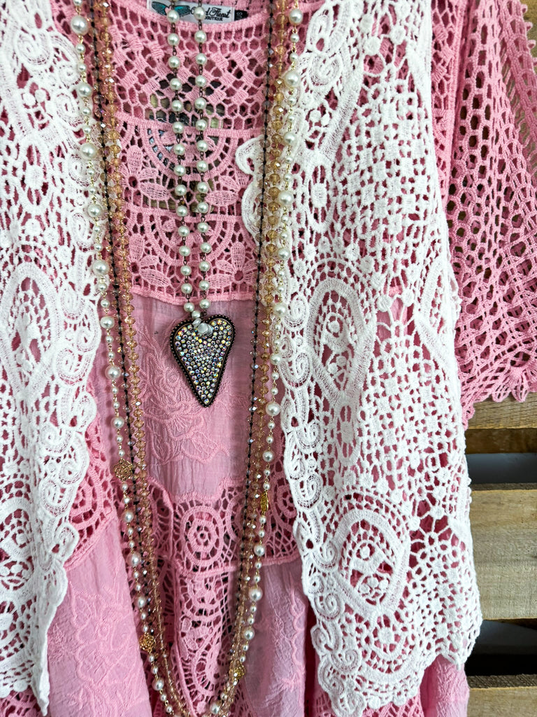 Between Us Crochet Vest - White - 100% COTTON