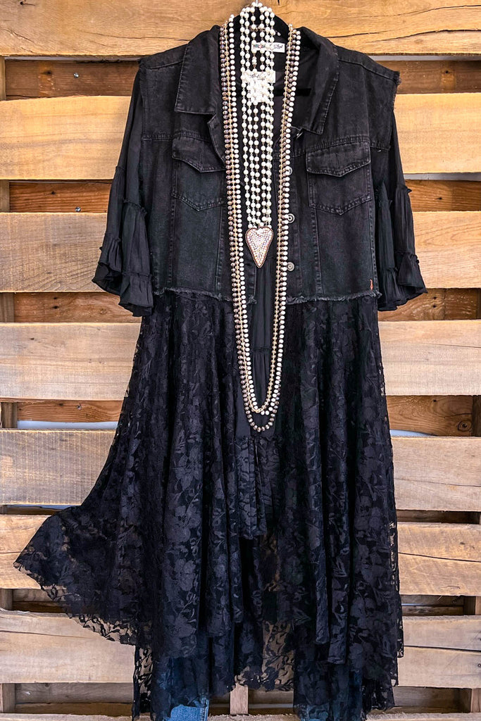 AHB EXCLUSIVE: All The While Vest - Black on Black - 100% COTTON