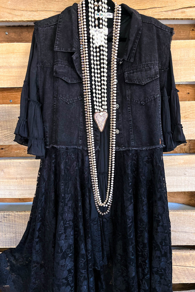 AHB EXCLUSIVE: All The While Vest - Black on Black - 100% COTTON