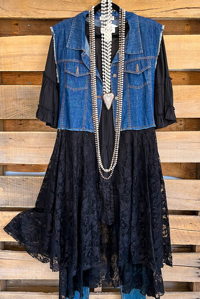 AHB EXCLUSIVE: All The While Vest - Denim Black - 100% COTTON