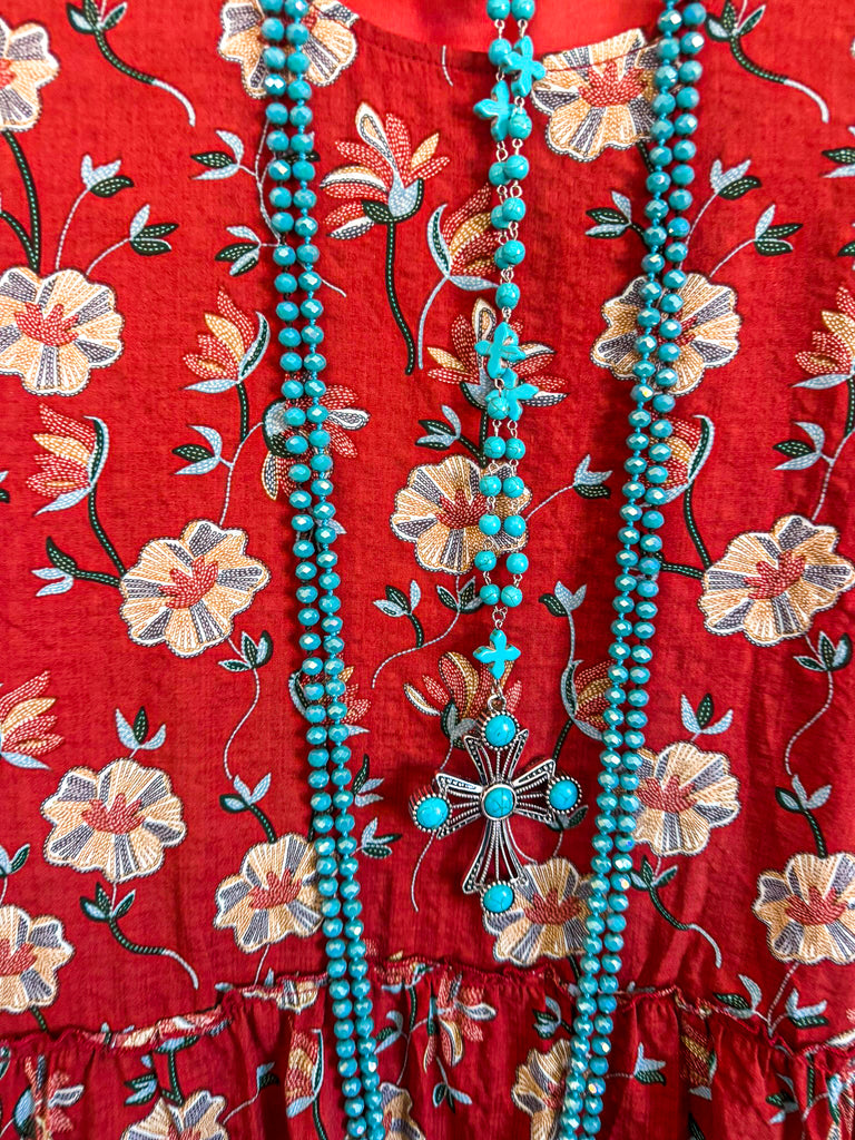 Sunlit Meadows Top - Rust - 100% COTTON