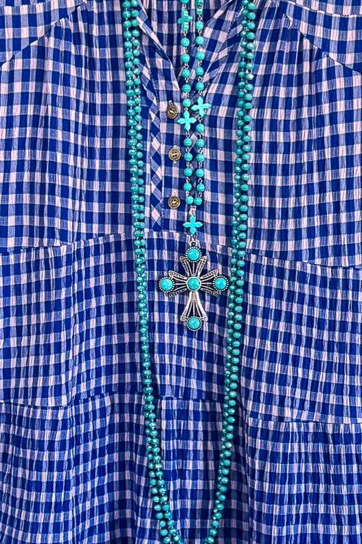 More To Give Dress - Cobalt