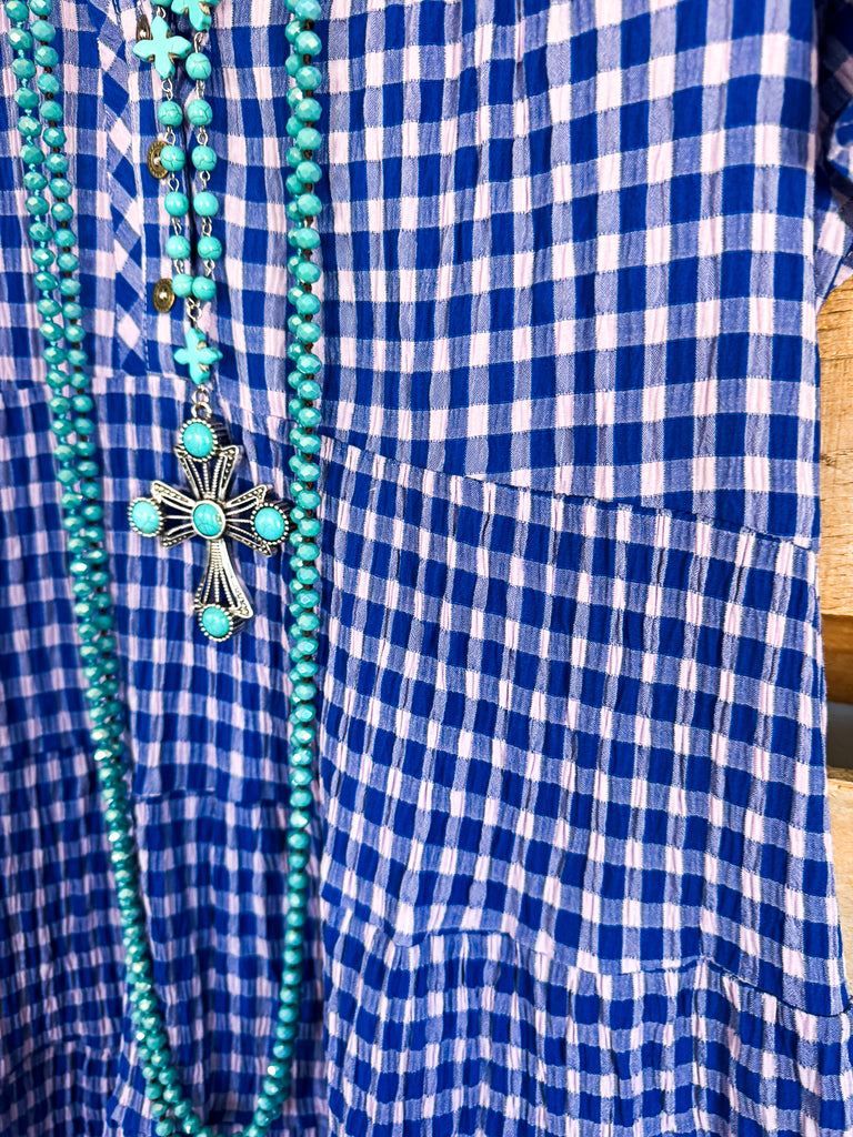 More To Give Dress - Cobalt