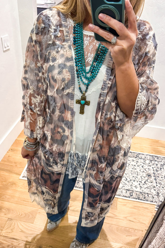 AHB EXCLUSIVE: More Than Just a Friend Lace Kimono - Leopard