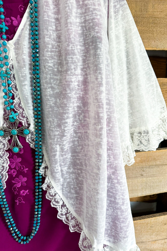 Lovely Lace Cardigan - White