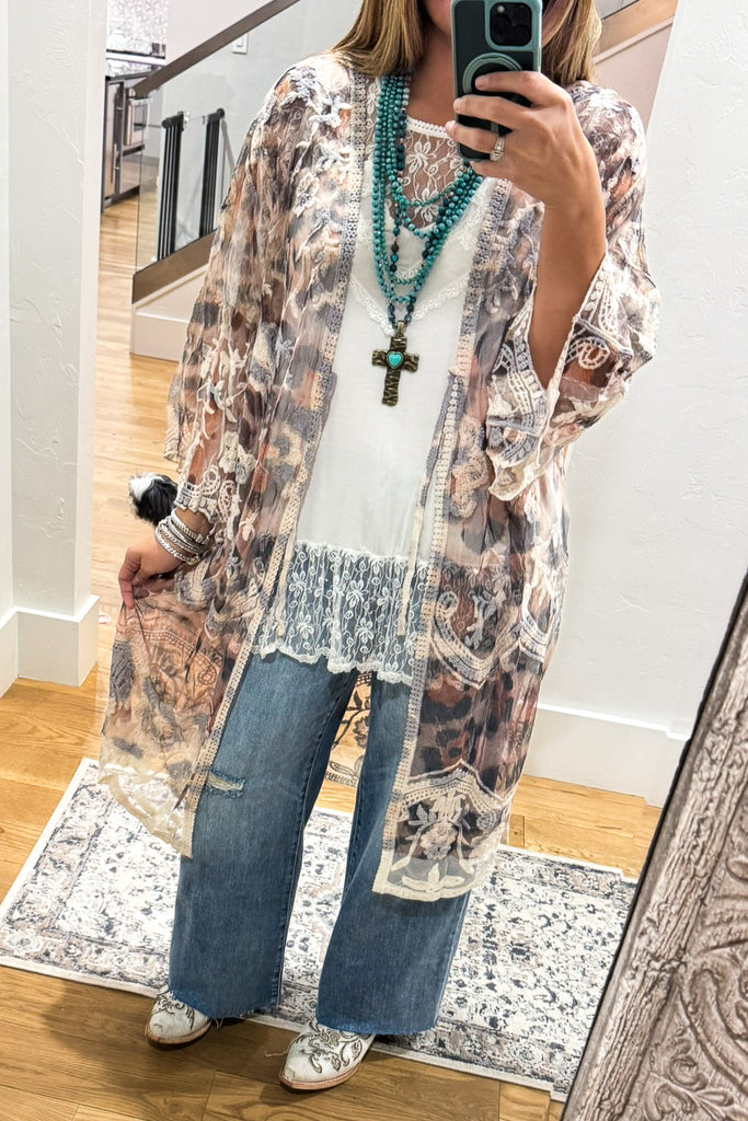 AHB EXCLUSIVE: More Than Just a Friend Lace Kimono - Leopard