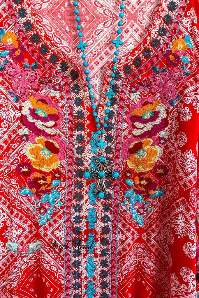 AHB EXCLUSIVE: Bandana Love Blouse - Red - SALE