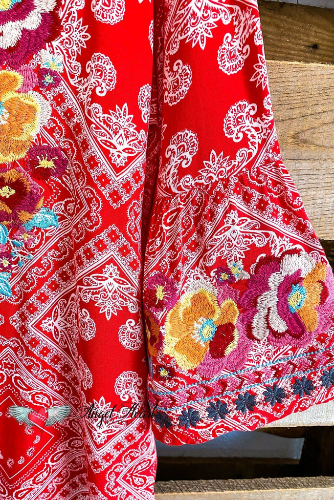 AHB EXCLUSIVE: Bandana Love Blouse - Red - SALE