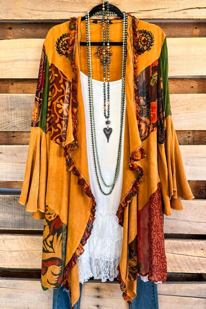 PRE ORDER: Fall Beginnings Kimono - Camel