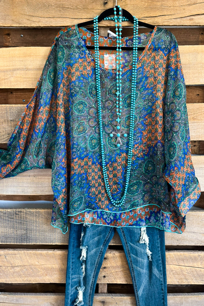 No Holding Back Oversized Sheer Top - Multi