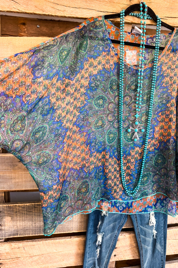 No Holding Back Oversized Sheer Top - Multi