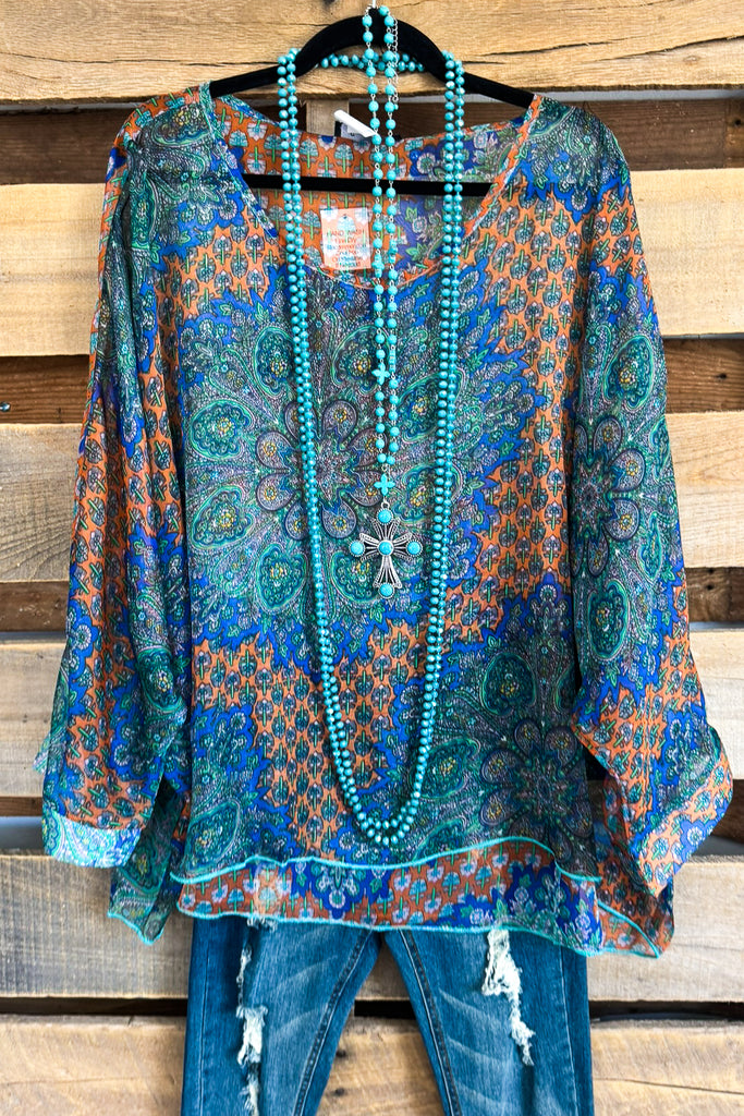 No Holding Back Oversized Sheer Top - Multi