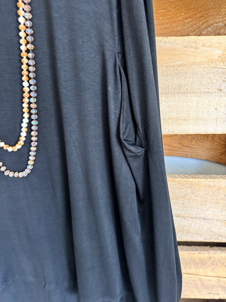 Classic Cold Shoulder Dress - Black