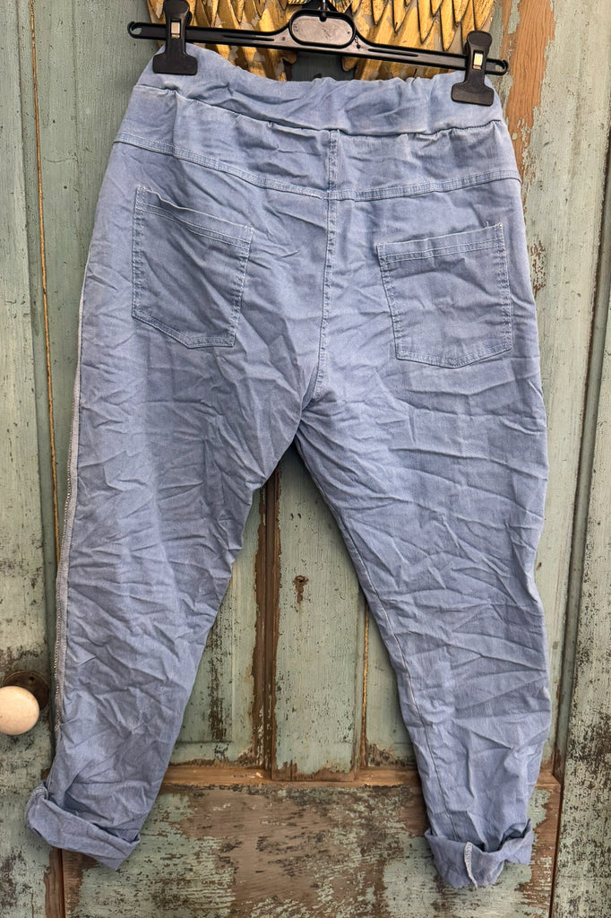 Made in Italy Scrunchy Rhinestone Stretch Pants – Ultra Comfortable Size (6 to 24)