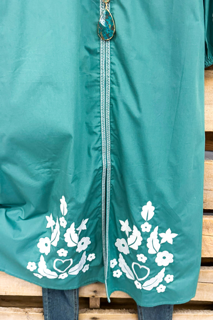 Sunday Stroll MIDI Dress - Teal - 100% COTTON