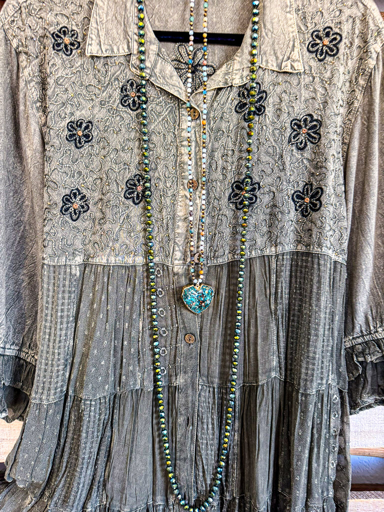PRE ORDER: Gathering Sweetness Blouse - Gravel