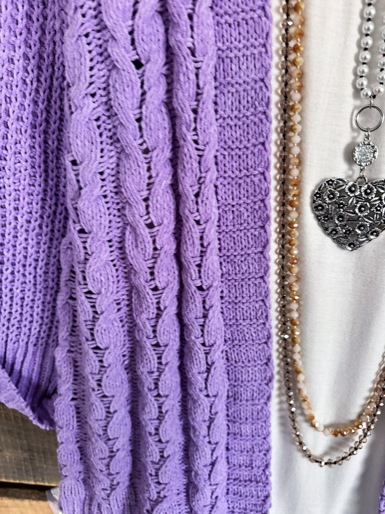 Cozy Haven Cardigan - Lilac