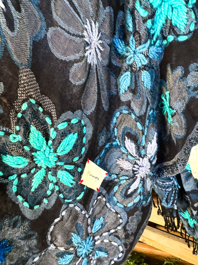 AHB EXCLUSIVE: Blooming Across The Deep Ruana - Sapphire