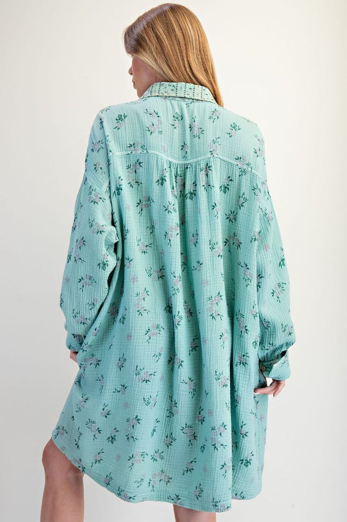 Atlantis Garden Dress - 100% Cotton - Green