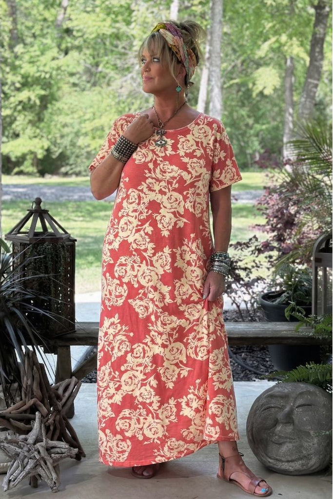 Desert Rose Cotton Maxi Dress β 100% Cotton β Made in USA