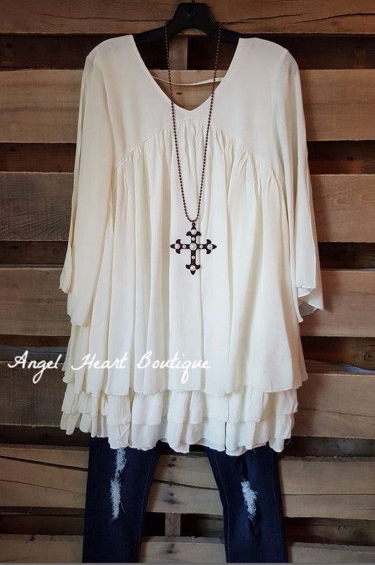 Only Thing That Matters Tunic - Beige - Sassybling - Tunic - Angel Heart Boutique - 3