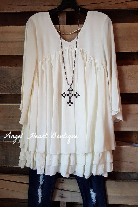 Only Thing That Matters Tunic - Beige - Sassybling - Tunic - Angel Heart Boutique - 2