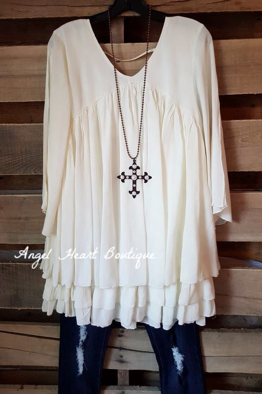 Only Thing That Matters Tunic - Beige - Sassybling - Tunic - Angel Heart Boutique - 4