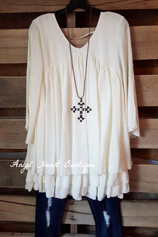 Only Thing That Matters Tunic - Beige - Sassybling - Tunic - Angel Heart Boutique - 5