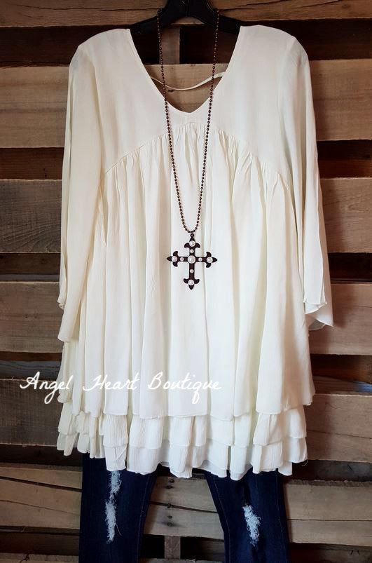 Only Thing That Matters Tunic - Beige - Sassybling - Tunic - Angel Heart Boutique - 6