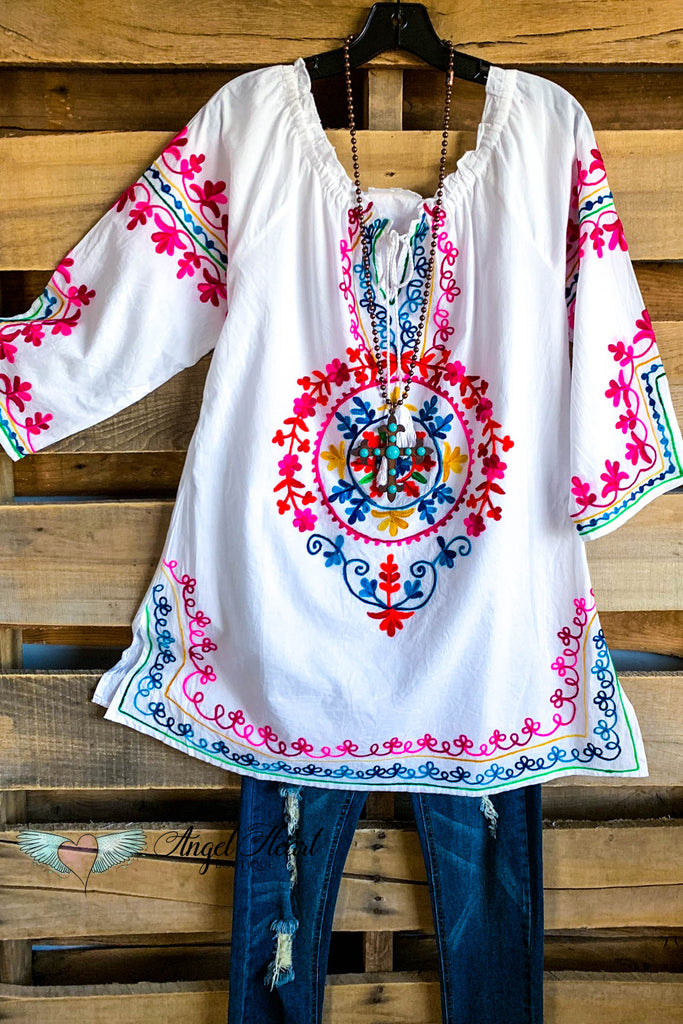 AHB EXCLUSIVE - Beach Vibes Tunic - White 100% COTTON