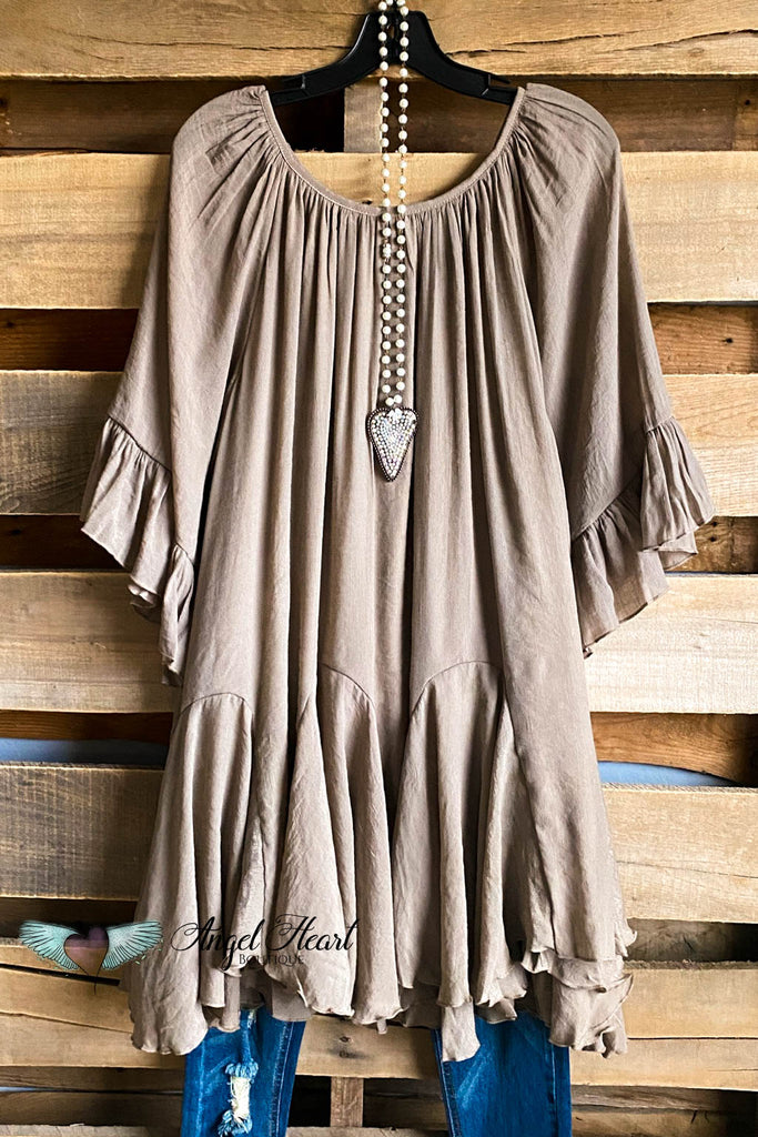 AHB EXCLUSIVE: The It Girl Oversized Loose Fitting Tunic - Mocha