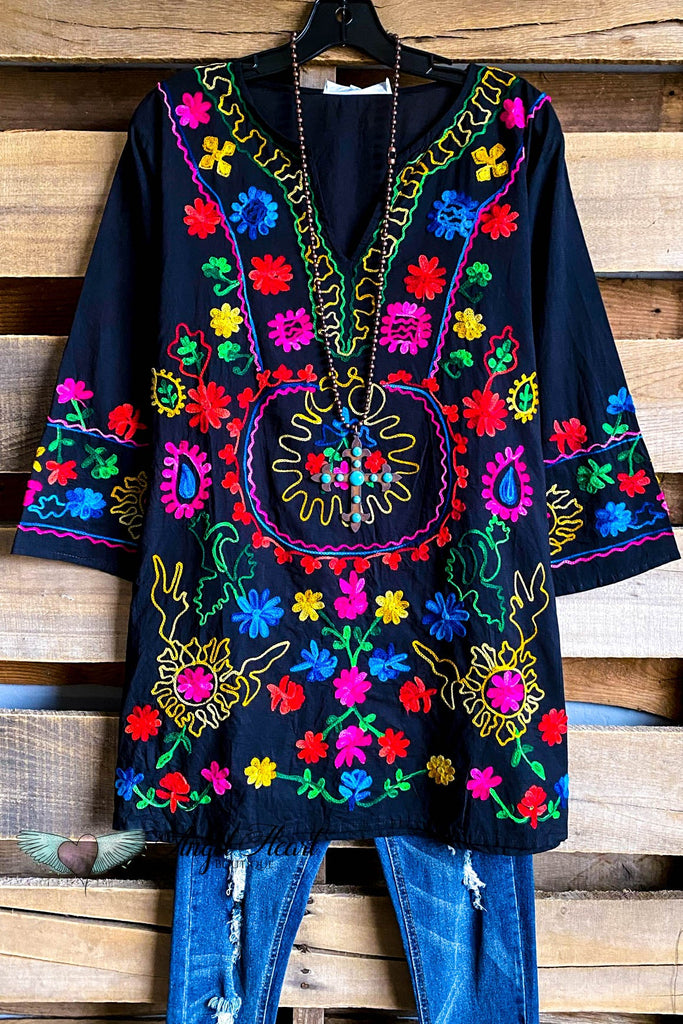 AHB EXCLUSIVE: As Beautiful as It Gets Tunic -Black - 100% COTTON - SALE