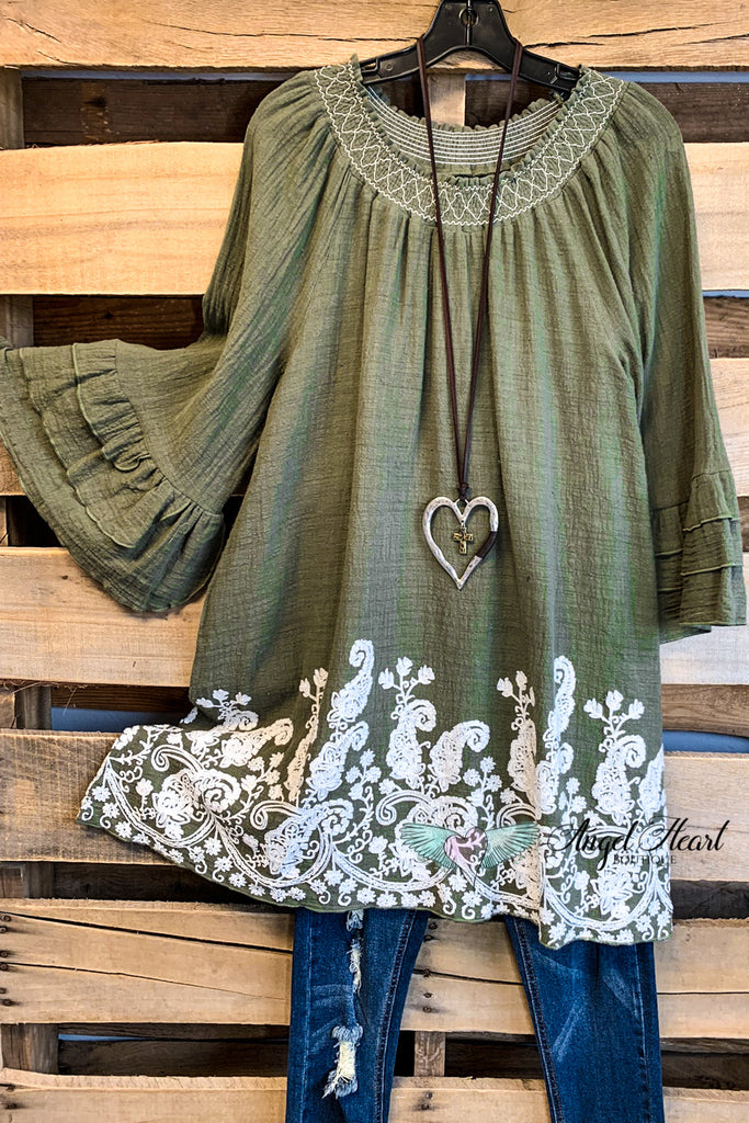 AHB EXCLUSIVE: Making The Way Tunic - Olive - 100% COTTON