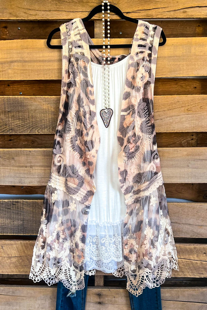 AHB EXCLUSIVE: See My Soul Vest- Natural/Leopard.