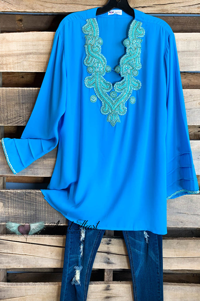 AHB EXCLUSIVE: Arabian Nights Blouse - Turquoise - SALE
