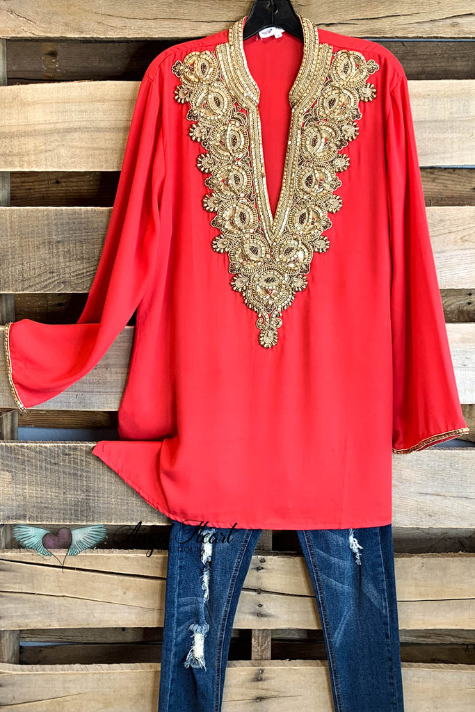 AHB EXCLUSIVE: Arabian Nights Blouse - Coral - SALE