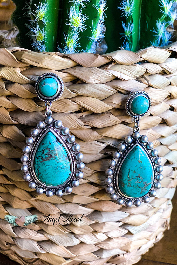 AUTHENTIC TURQUOISE STONE - Juli Earrings