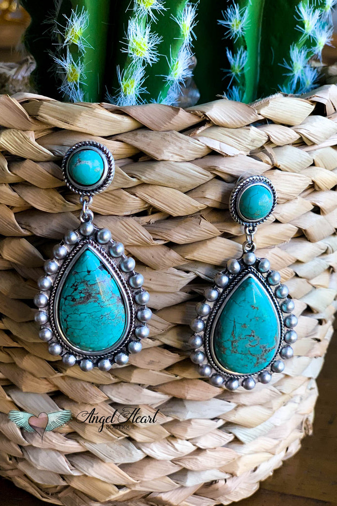 AUTHENTIC TURQUOISE STONE - Juli Earrings